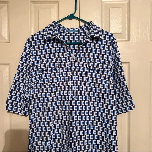 J. McLaughlin Blue and White Midi Dress - Picture 4 of 11